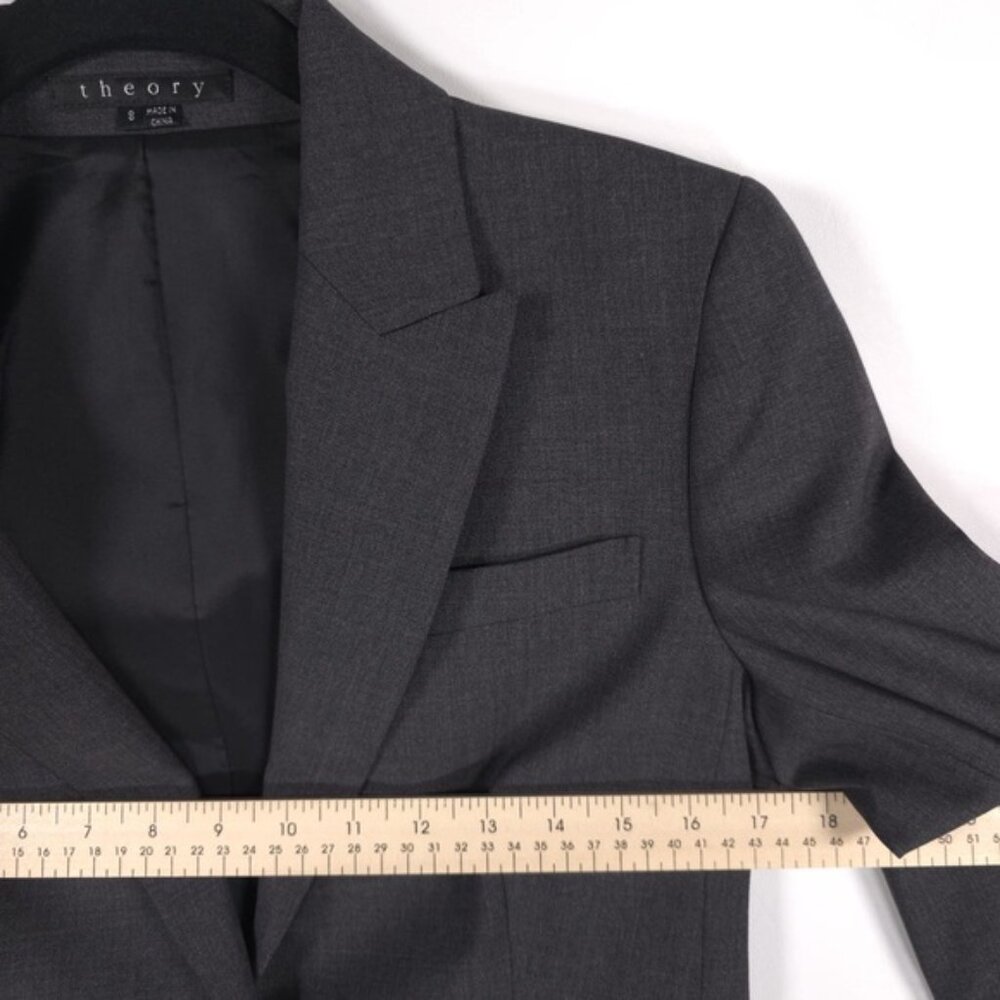 Theory Wool Blend 1 Button Blazer 3 Button Cuffs … - image 6